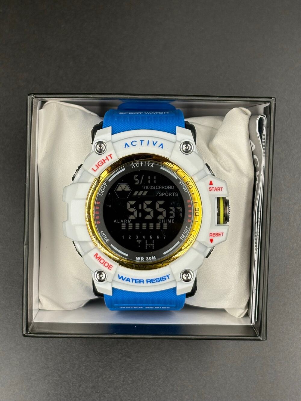 Activa by Invicta Digital Men's Sports Watch 56mm Model ACW8020 White/Blue New